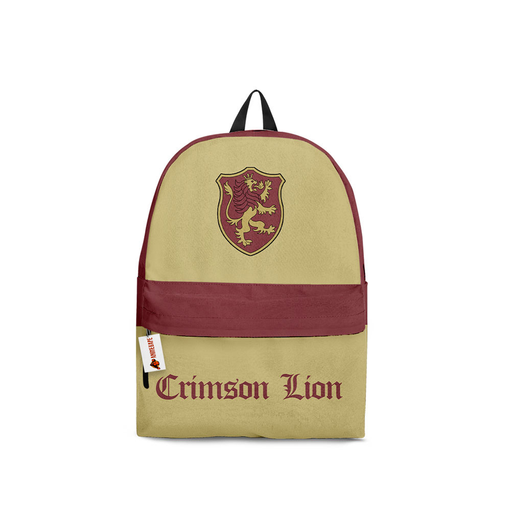 Kids School Backpack Crimson Lion Black Clover School Bag