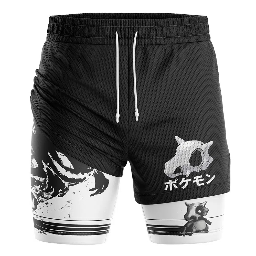 Cubone and the Ghosts Pokemon Compression Workout Training Shorts (2-in-1)