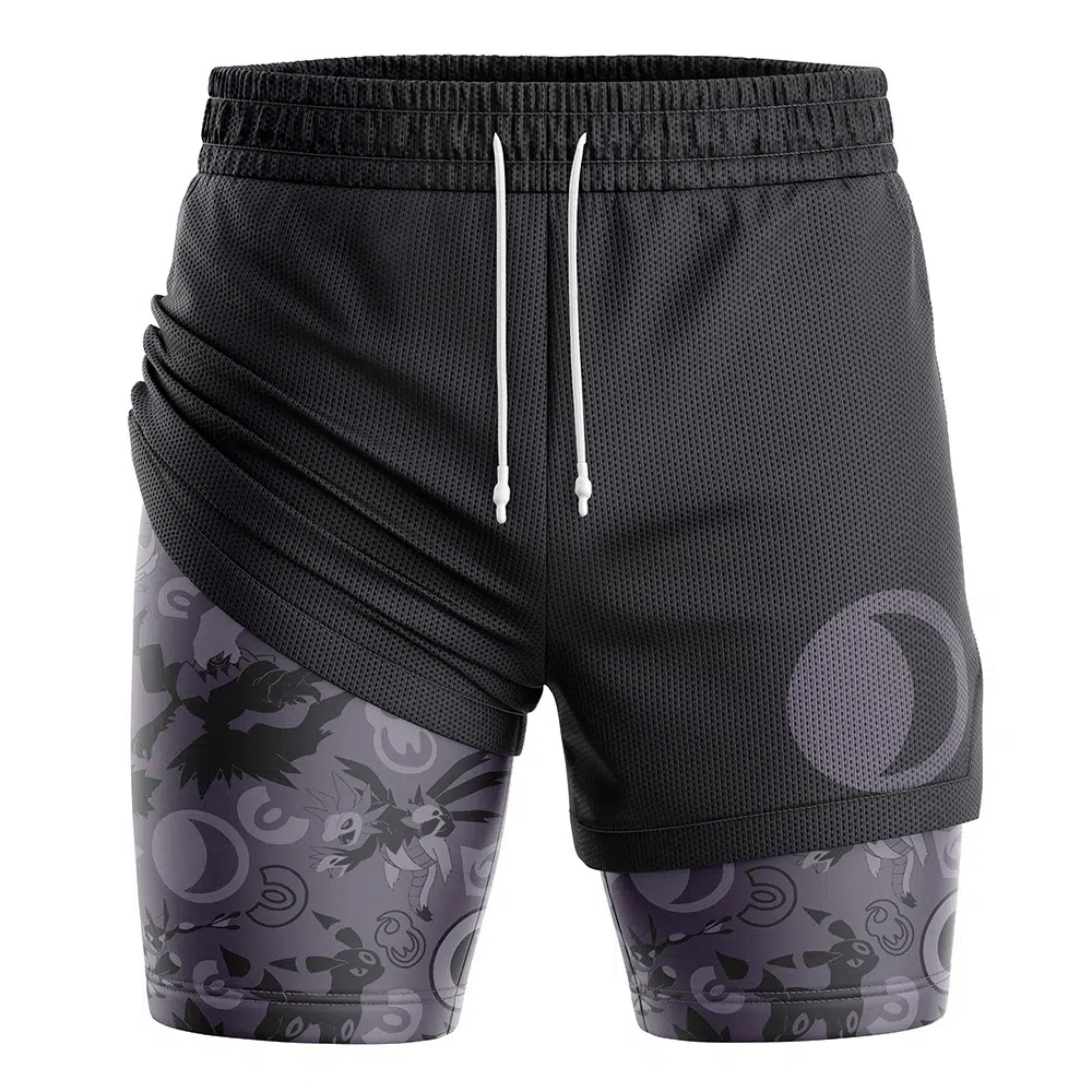 Dark Pokemon Compression Workout Training Shorts (2-in-1)