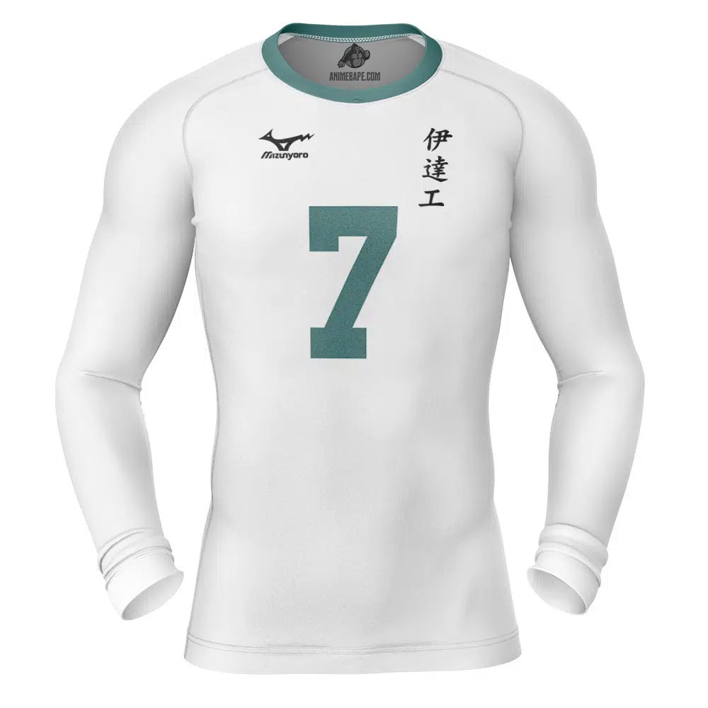 Date Tech Aone #7 Haikyuu Long Sleeve Rash Guard Compression Shirt