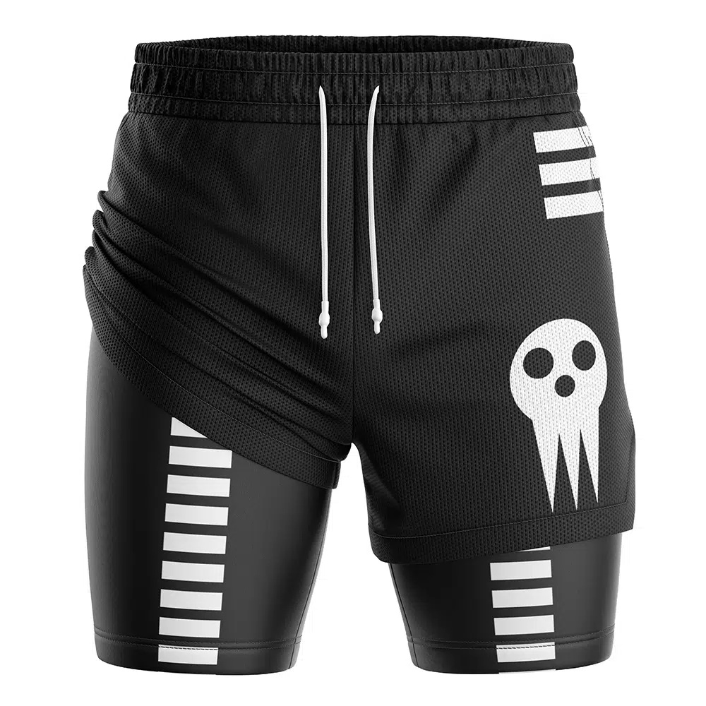Death the Kid Soul Eater Compression Workout Training Shorts (2-in-1)