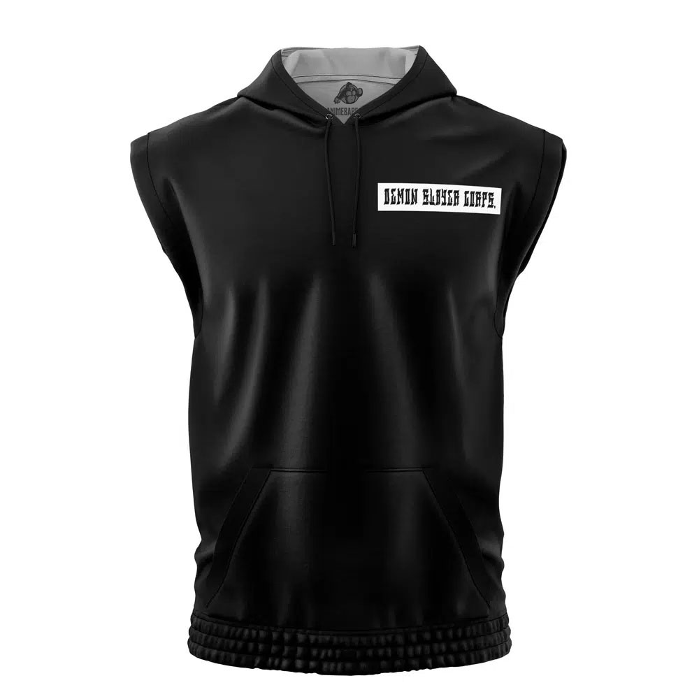 Demon Slayer Corps Uniform Demon Slayer Cut Off Sleeveless Workout Hoodie