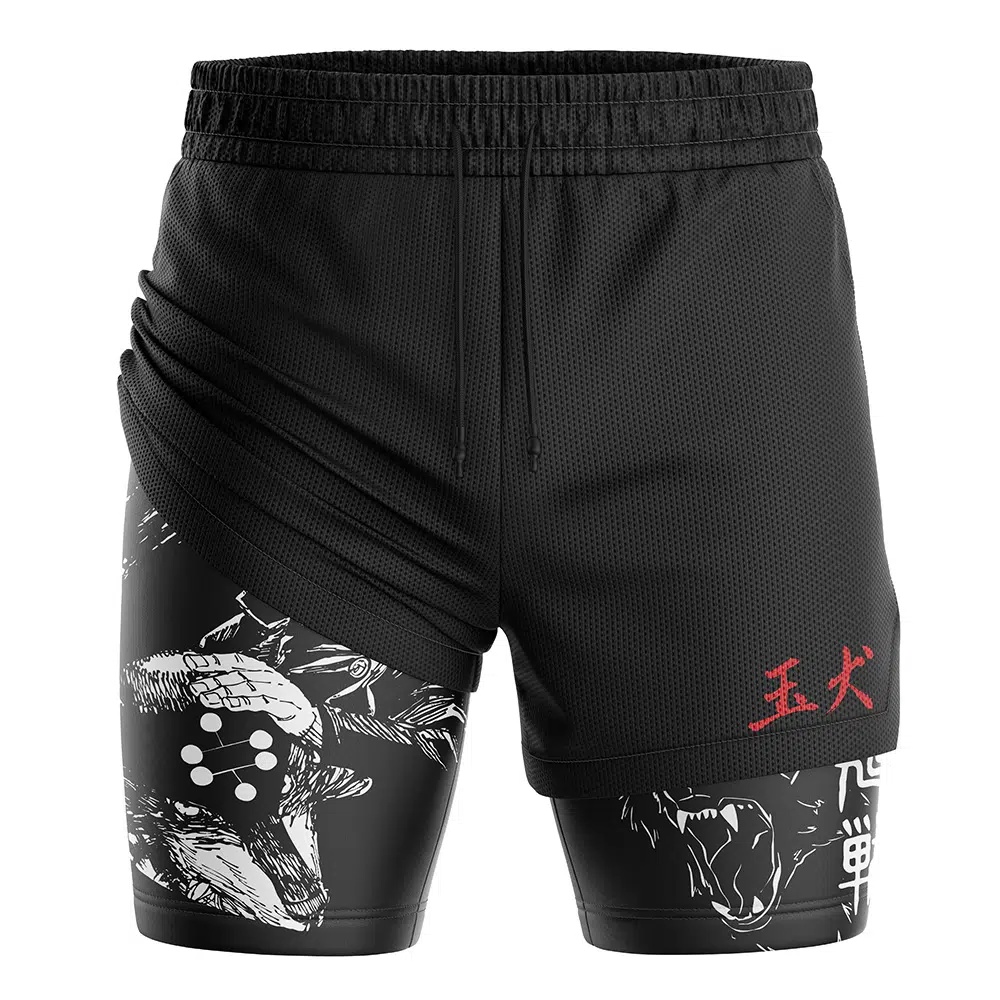 Divine Dogs Jujutsu Kaisen Compression Workout Training Shorts (2-in-1)