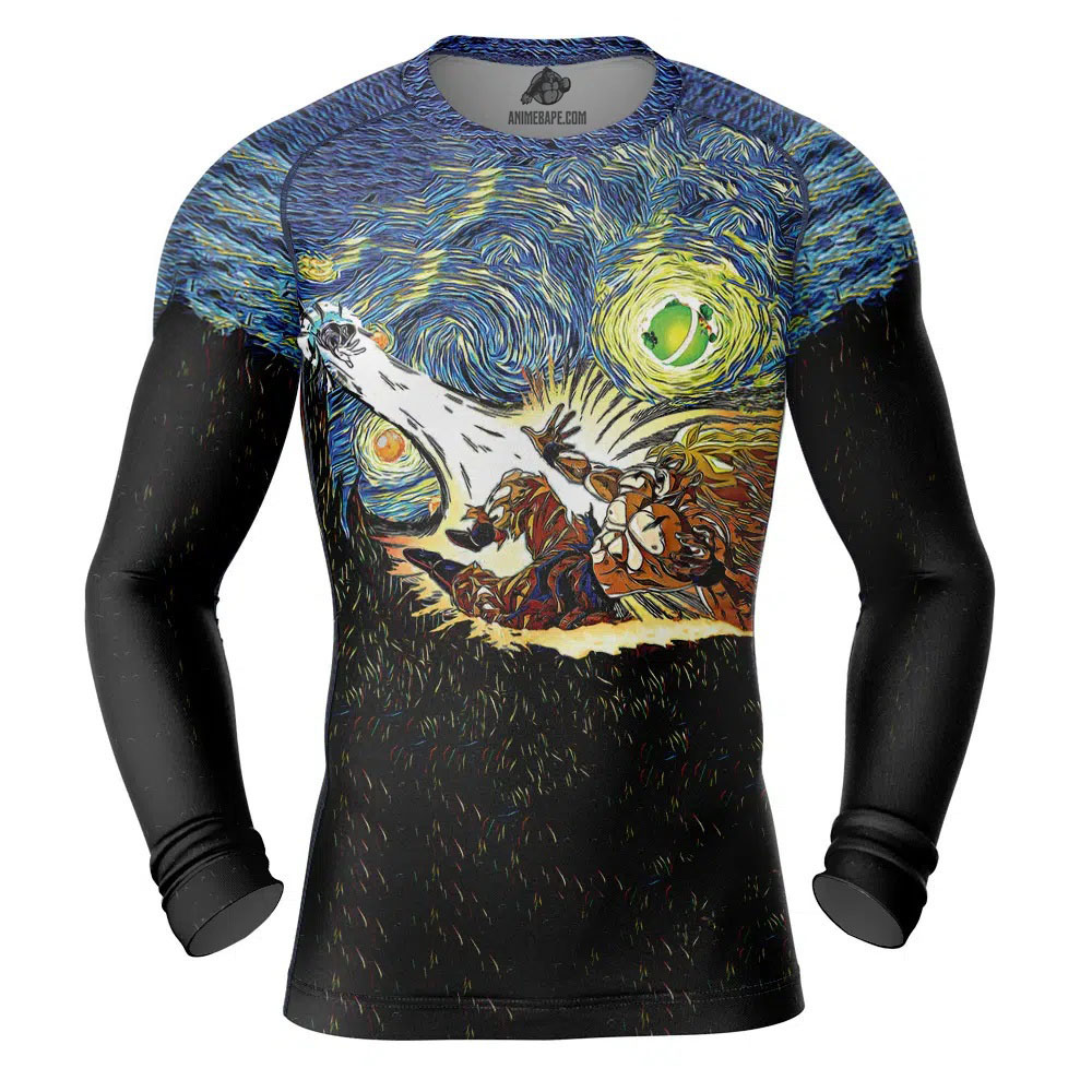 Dragon Ball Z Starry Night Long Sleeve Rash Guard Compression Shirt