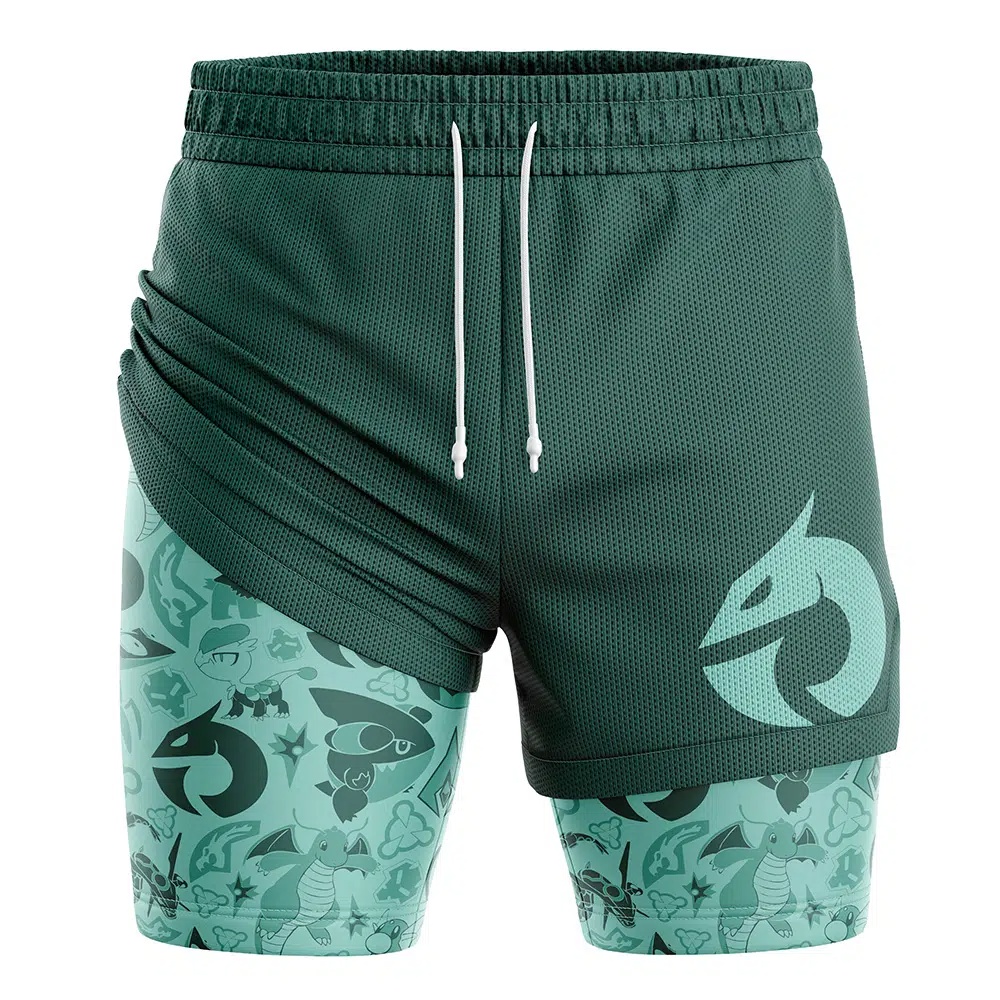 Dragon Pokemon Compression Workout Training Shorts (2-in-1)