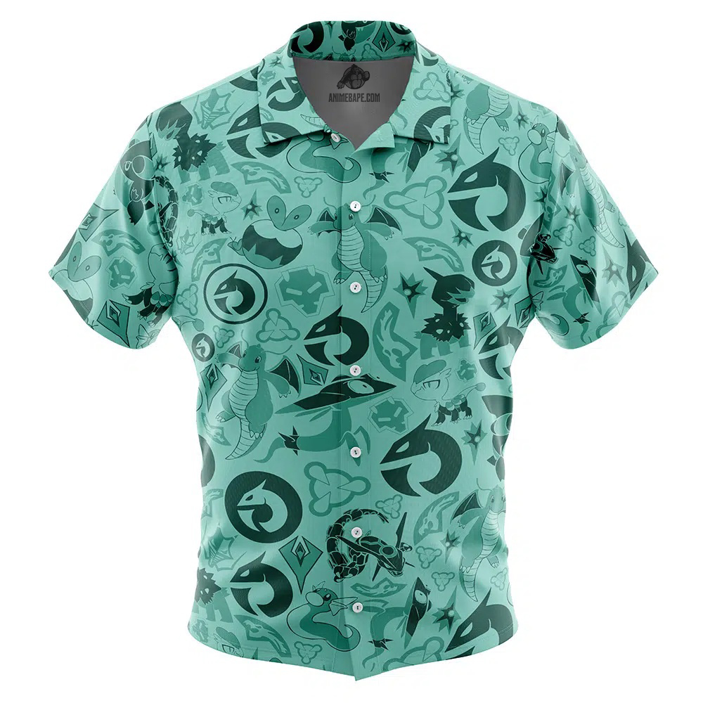 Dragon Pokemon Button Up Hawaiian Shirt