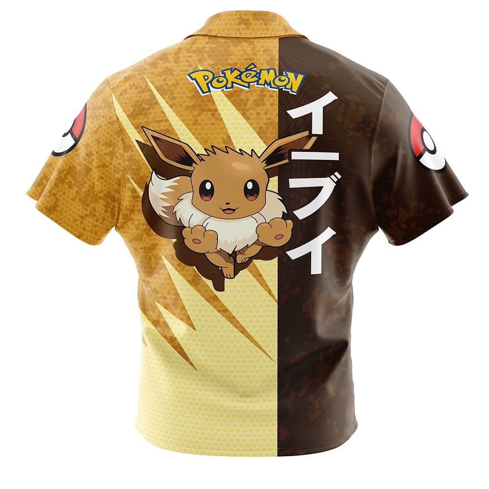 Eevee Attack Pokemon Button Up Hawaiian Shirt