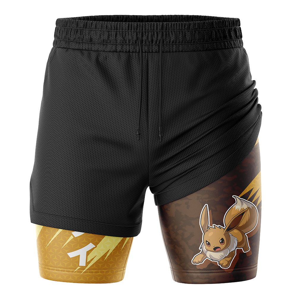 Eevee Attack V2 Pokemon Compression Workout Training Shorts (2-in-1)
