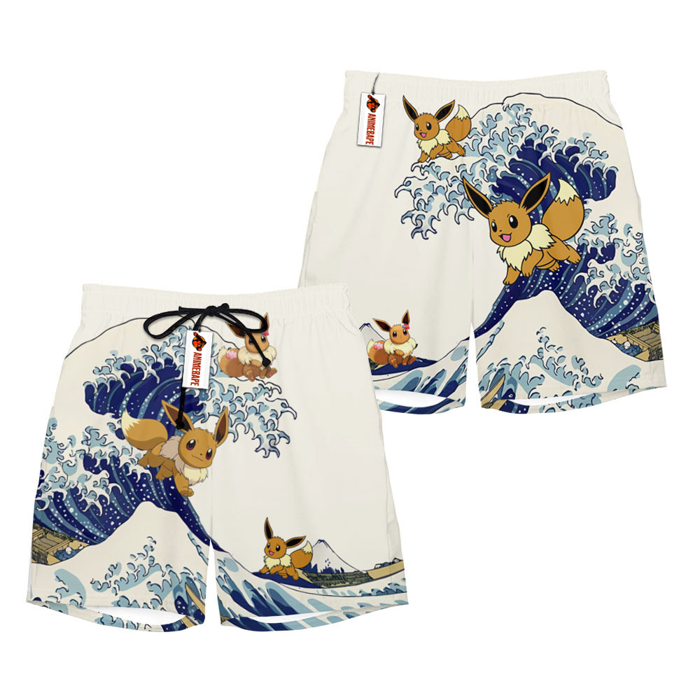 Eevee Kanagawa Great Wave Board Shorts Pants Pokemon