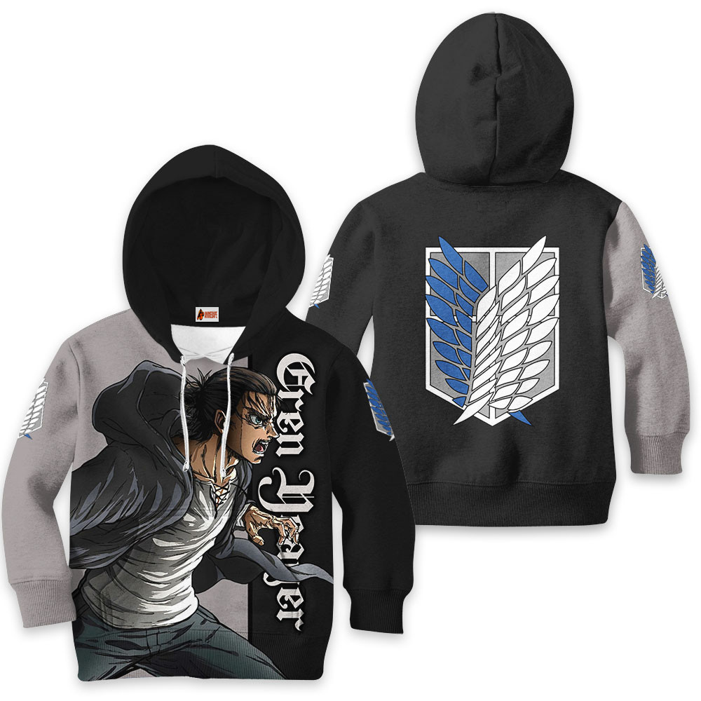 Kids Hoodie Eren Yeager Anime Attack on Titan