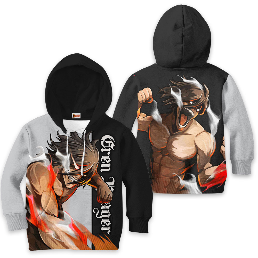 Kids Hoodie Eren Yeager Titan Anime Attack on Titan