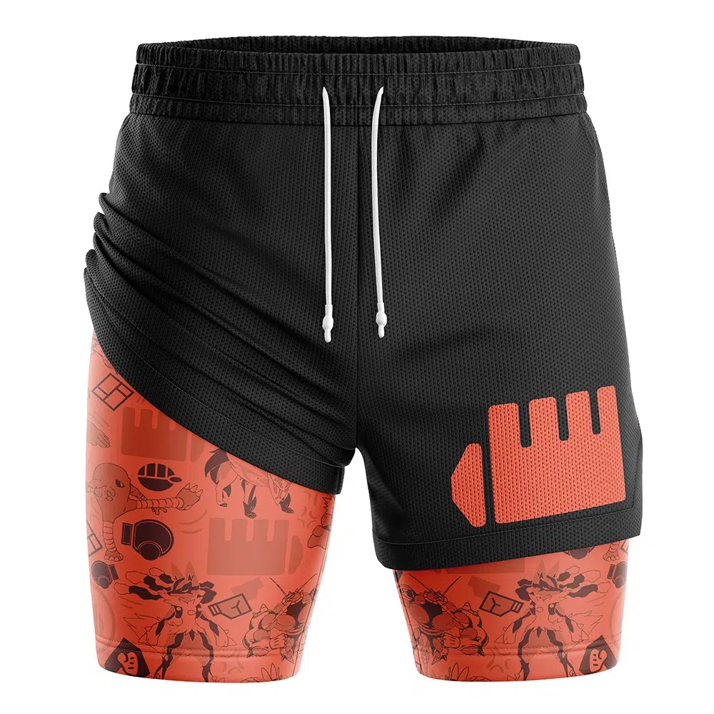 Fighting V2 Pokemon Compression Workout Training Shorts (2-in-1)