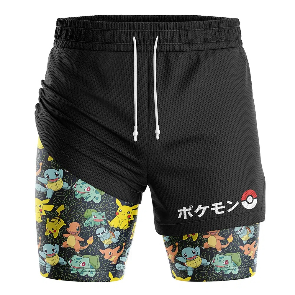 First Partner Pokemon Compression Workout Training Shorts (2-in-1)
