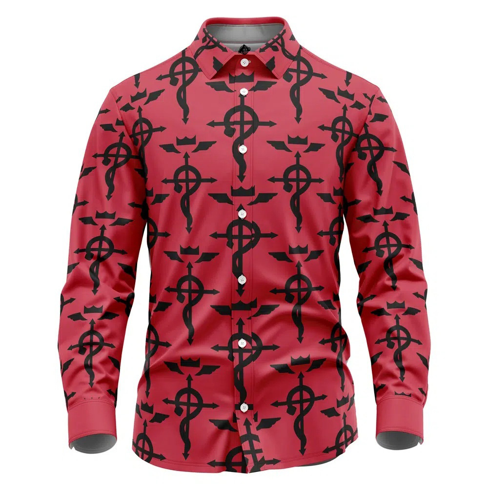 Flamel's Cross Fullmetal Alchemist Long Sleeve Button Up Shirt