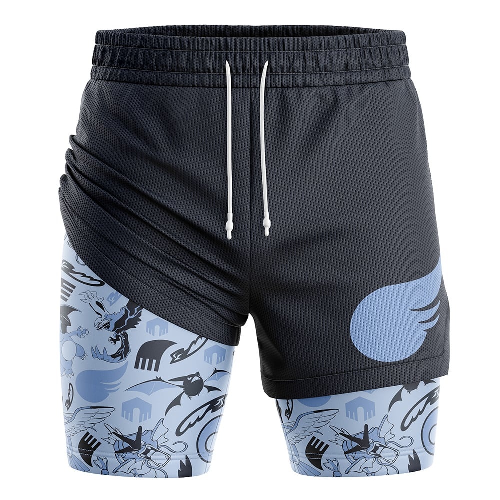 Flying Pokemon Compression Workout Training Shorts (2-in-1)