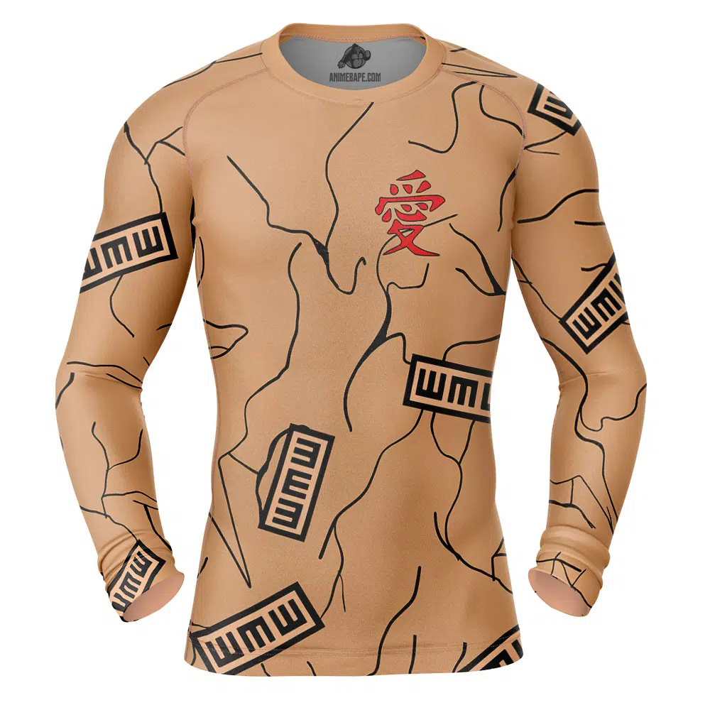 Gaara Gourd Shippuden Long Sleeve Rash Guard Compression Shirt Naruto
