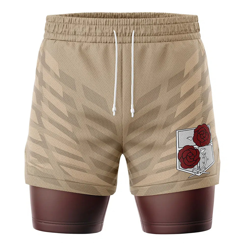 Garrison Attack on Titan Compression Workout Training Shorts (2-in-1) 6