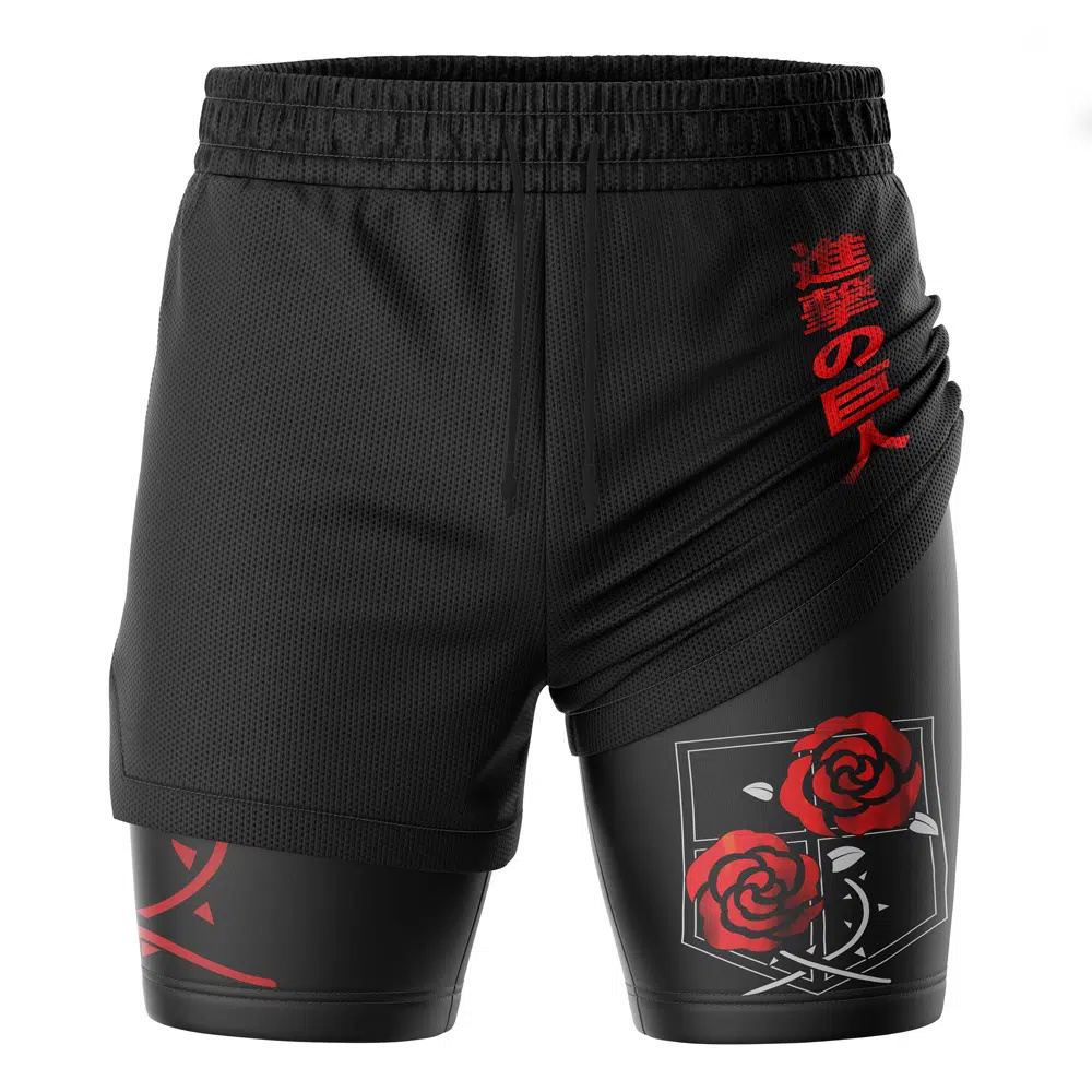Garrison Attack on Titan Compression Workout Training Shorts (2-in-1)