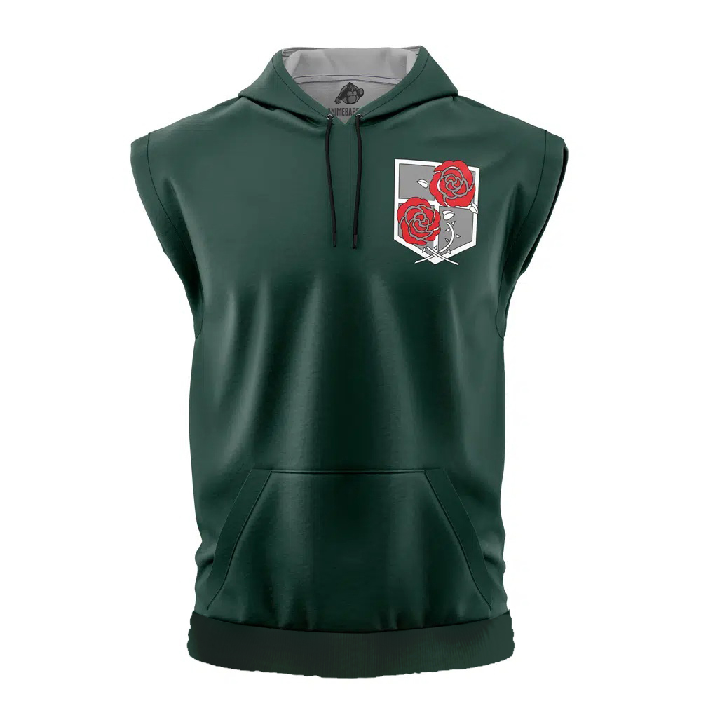 Garrison Attack on Titan Cut Off Sleeveless Workout Hoodie