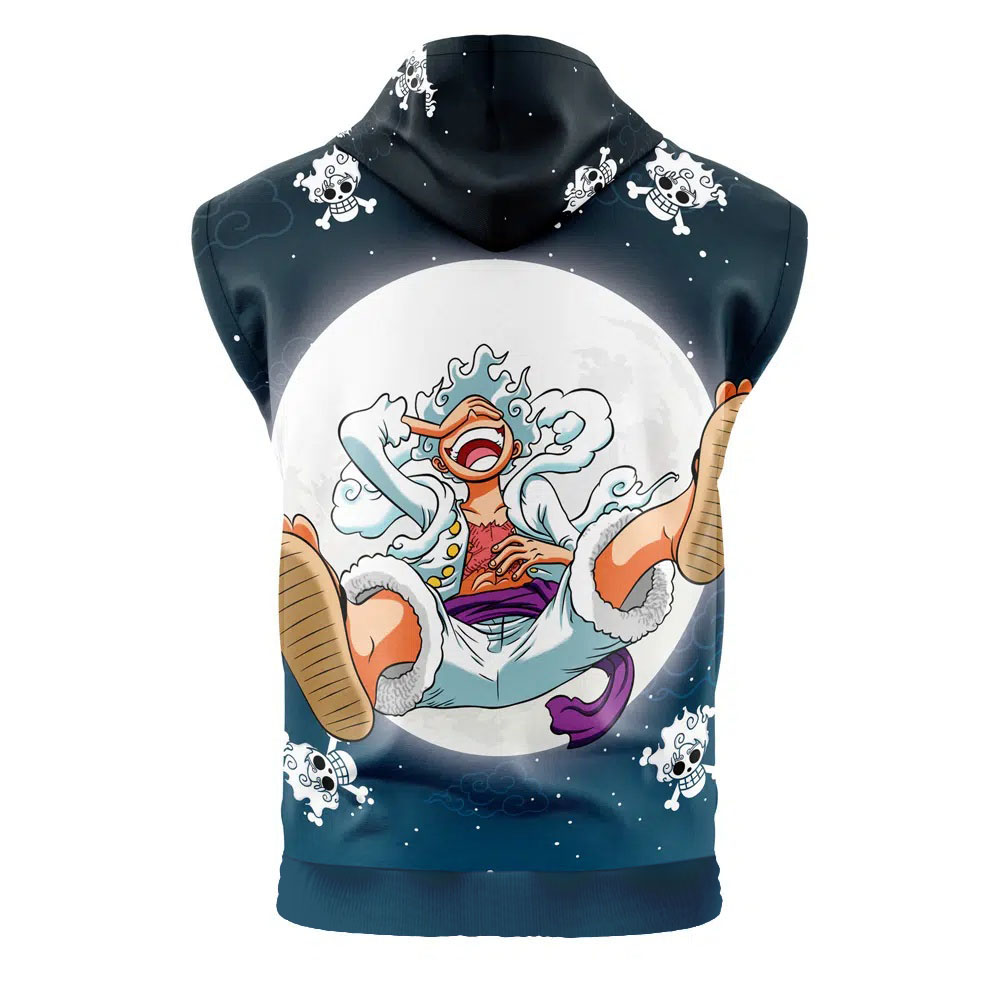 Gear 5 Luffy V2 One Piece Cut Off Sleeveless Workout Hoodie