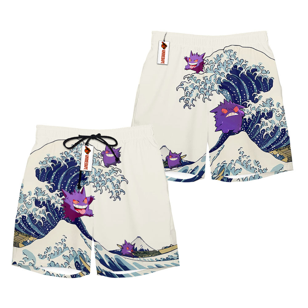 Gengar Kanagawa Great Wave Board Shorts Pants Pokemon