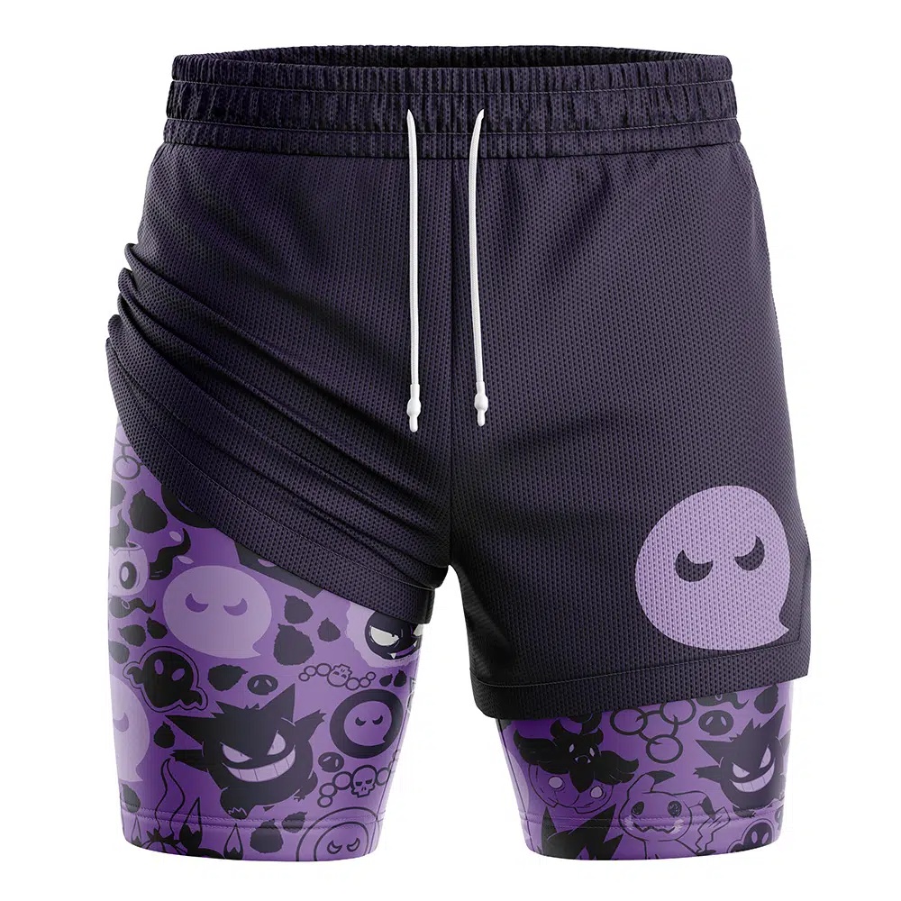 Ghost Pokemon Compression Workout Training Shorts (2-in-1)