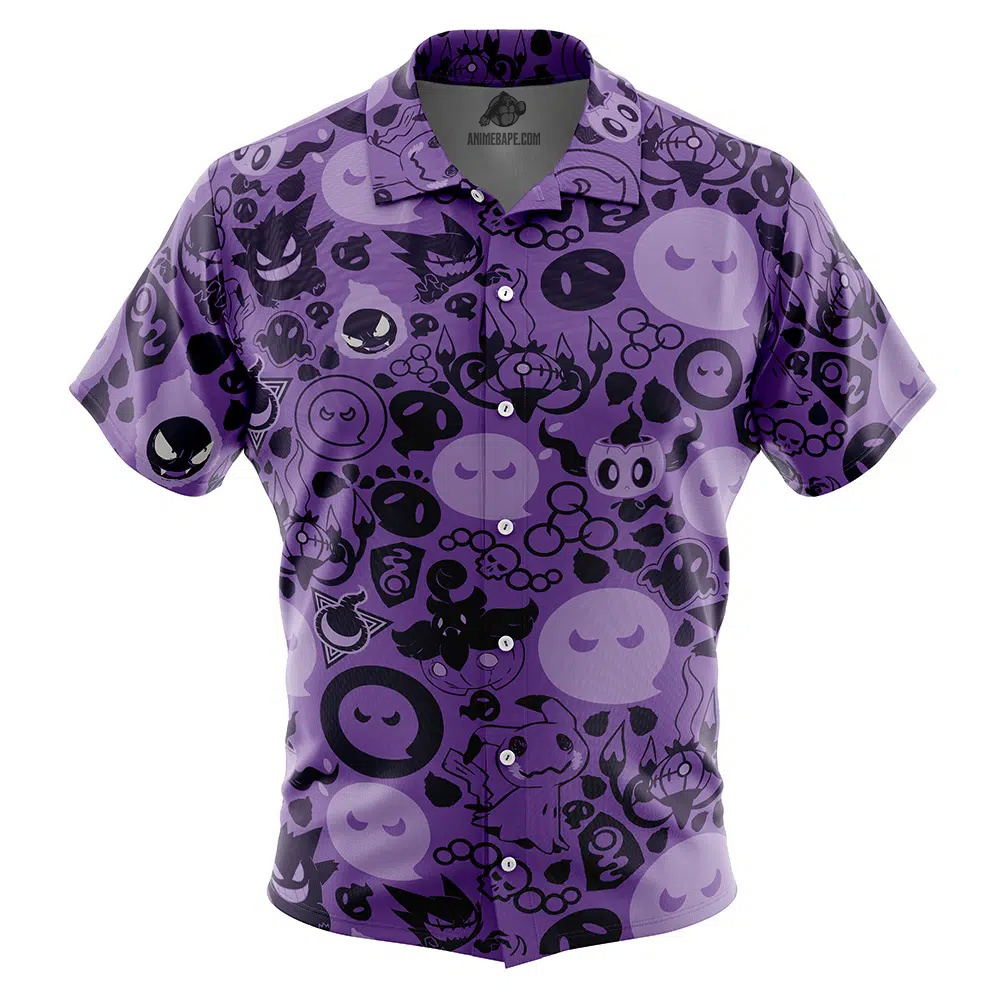 Ghost Pokemon Button Up Hawaiian Shirt