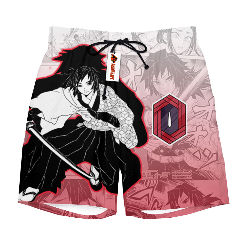 Giyu Board Shorts Pants Manga Style Demon Slayer