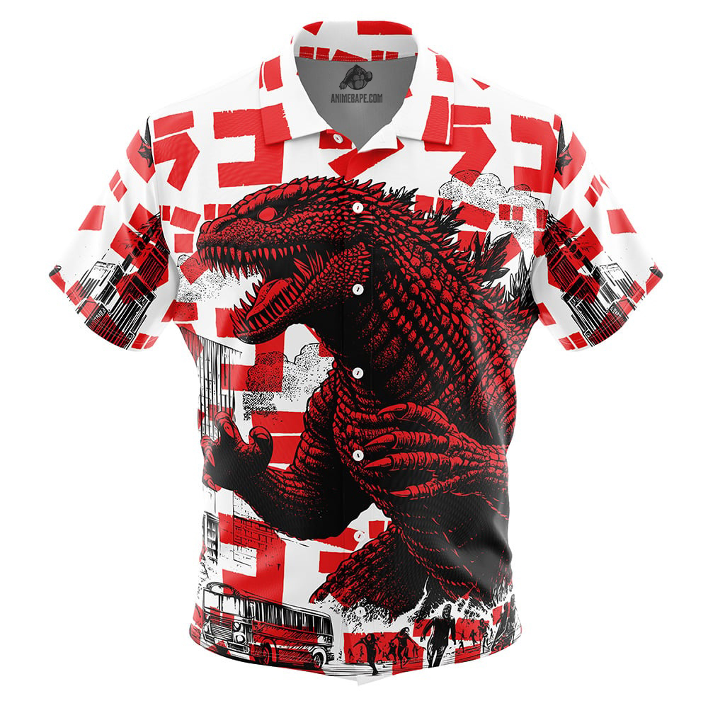 Godzilla Button Up Hawaiian Shirt