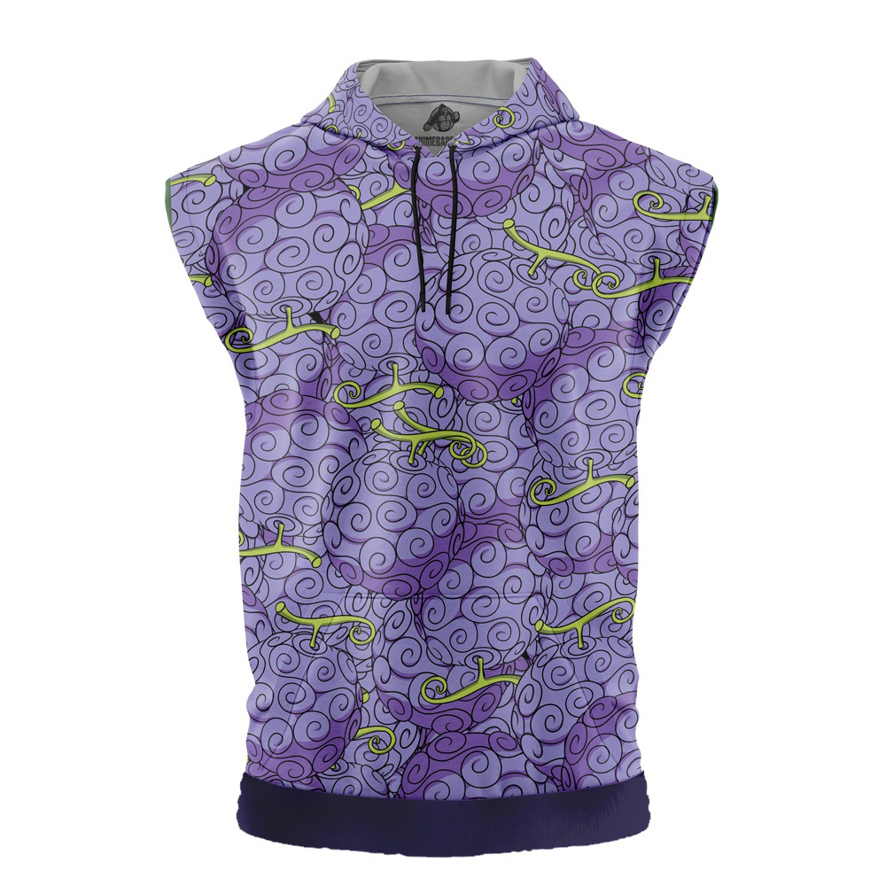 Gomu Gomu No Mi One Piece Cut Off Sleeveless Workout Hoodie