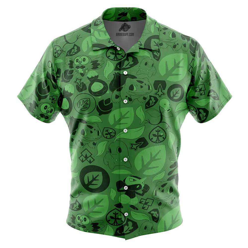 Grass Pokemon Button Up Hawaiian Shirt