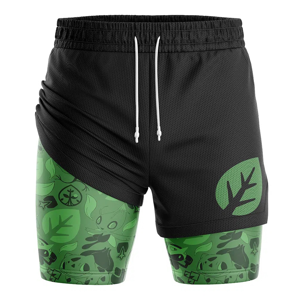 Grass V2 Pokemon Compression Workout Training Shorts (2-in-1)