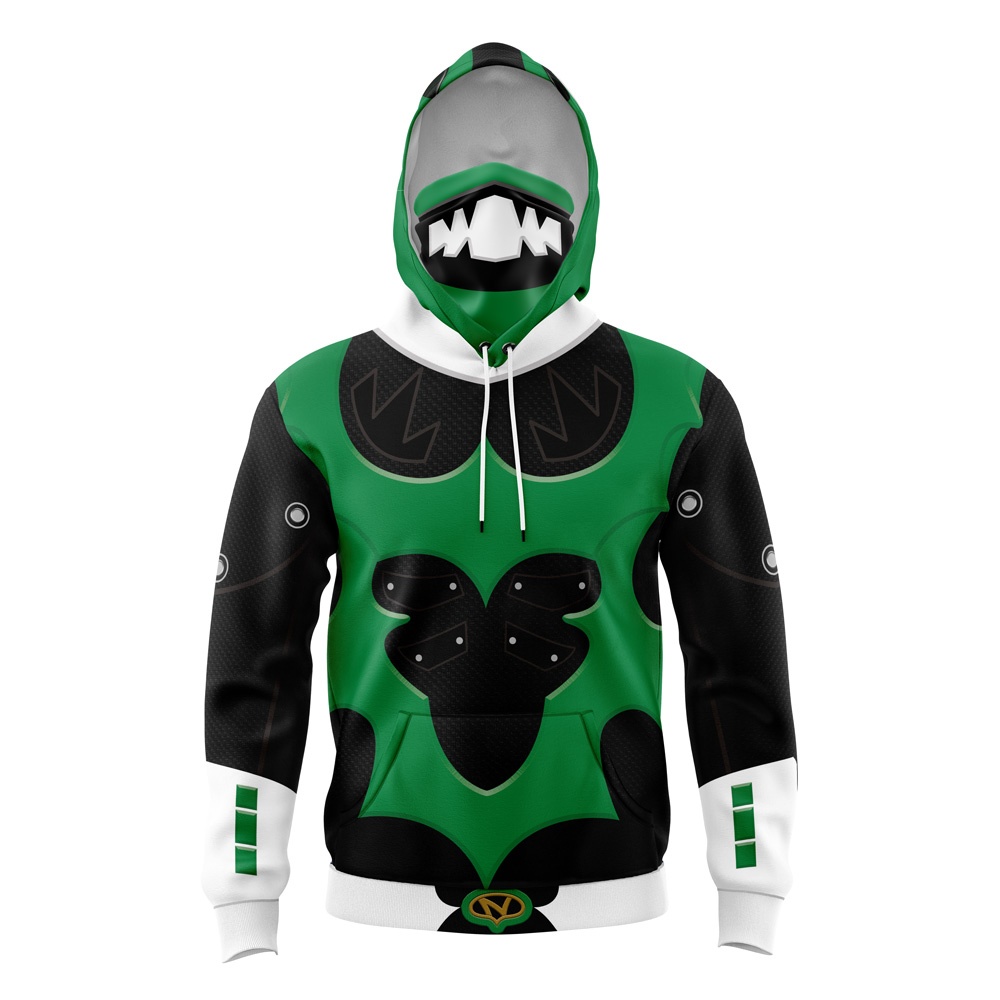 Green Psycho Rangers Power Rangers Masked Hoodie