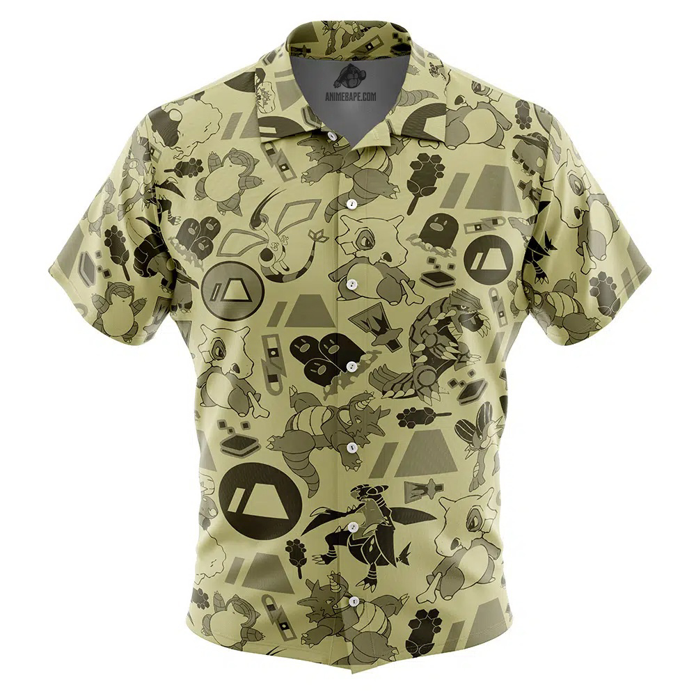 Ground Pokemon Button Up Hawaiian Shirt