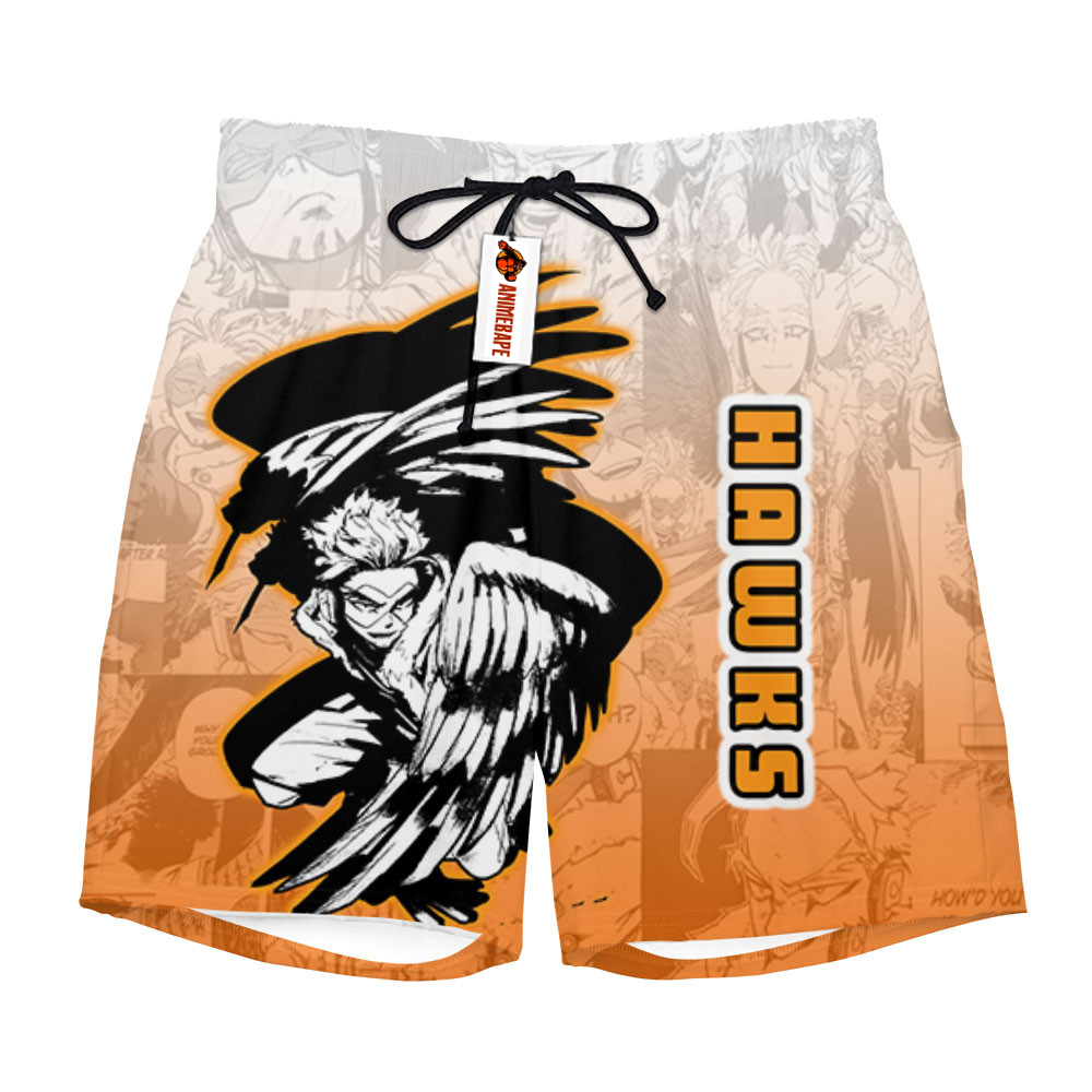 Hawks Board Shorts Pants Manga Style My Hero Academia