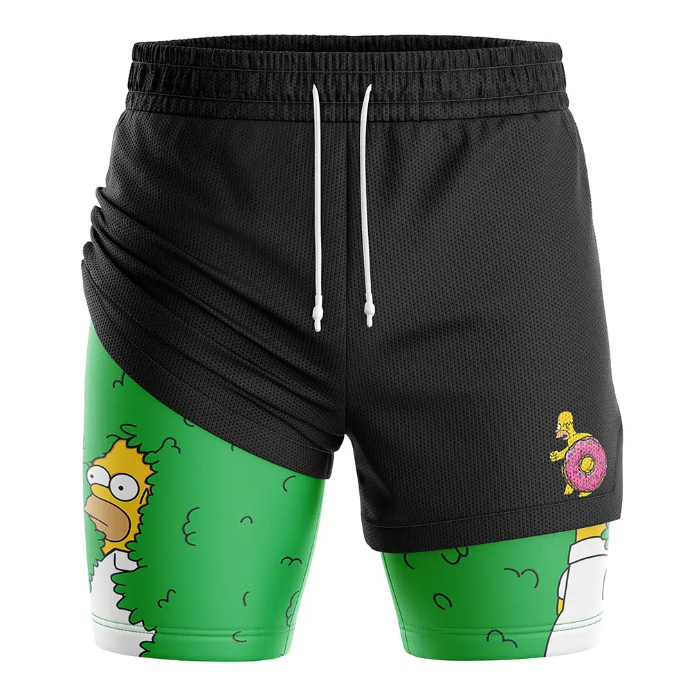 Homer Bush Meme The Simpsons Compression Workout Training Shorts (2-in-1)