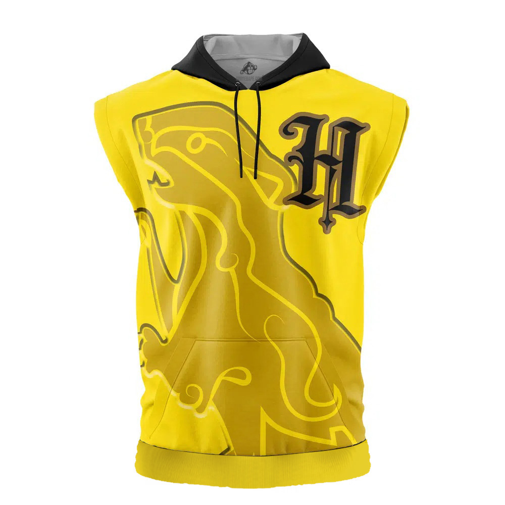 Hufflepuff Hogwarts Legacy Harry Potter Cut Off Sleeveless Workout Hoodie