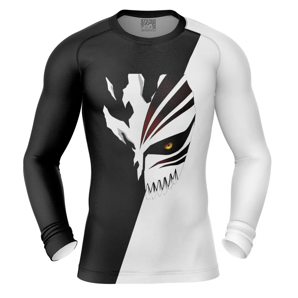 Ichigo Hollow Mask Bleach Long Sleeve Rash Guard Compression Shirt