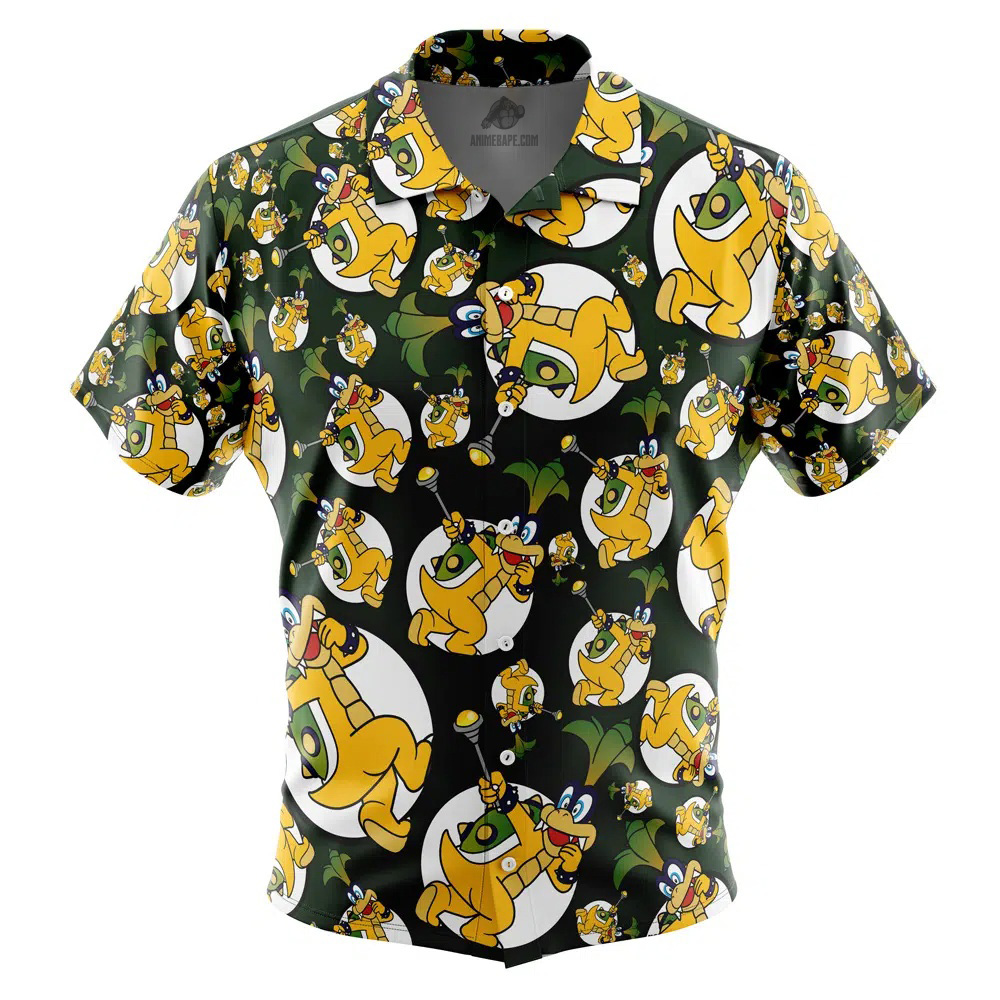 Iggy Koopa Super Mario Bros Button Up Hawaiian Shirt