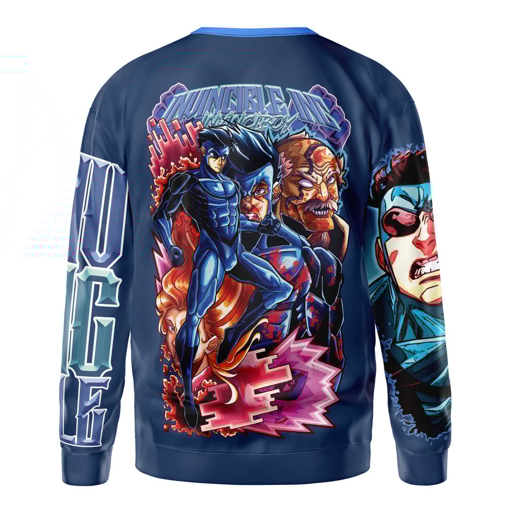 Invincible Blue Invincible Streetwear Sweatshirt