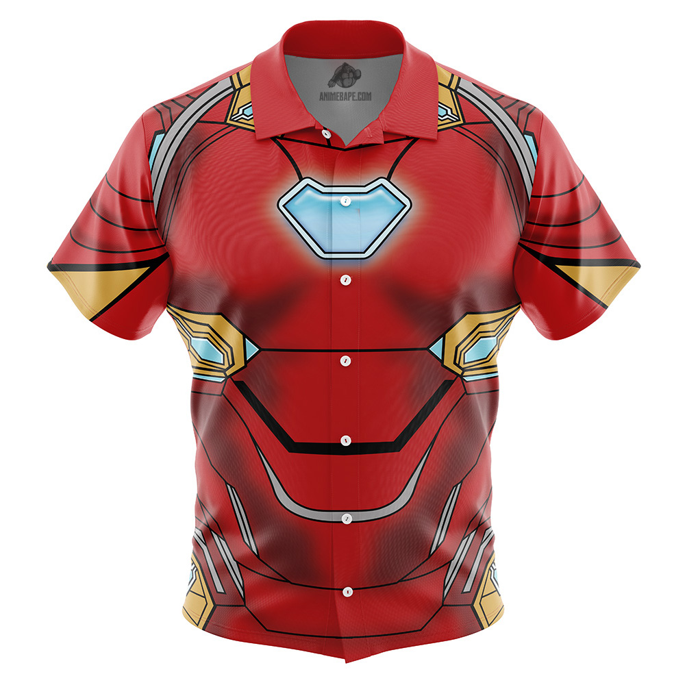 Iron Man Marvel Button Up Hawaiian Shirt