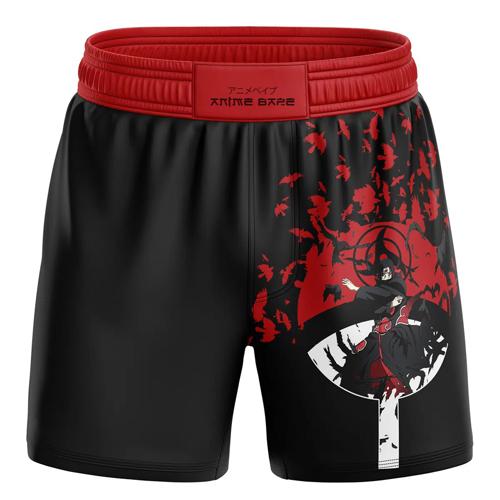 Itachi Uchiha Summoning Crow Shippuden BJJ MMA Fight Shorts