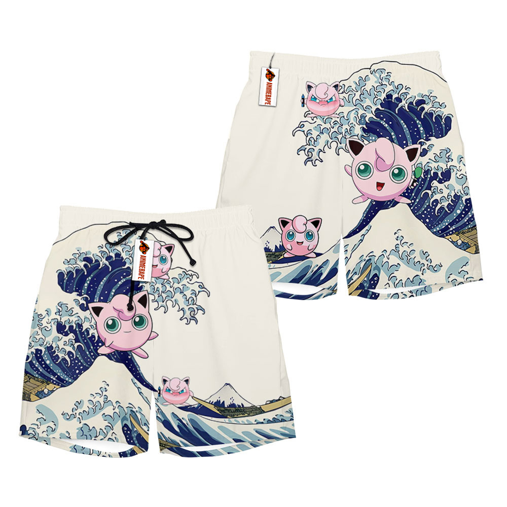 Jigglypuff Kanagawa Great Wave Board Shorts Pants Pokemon