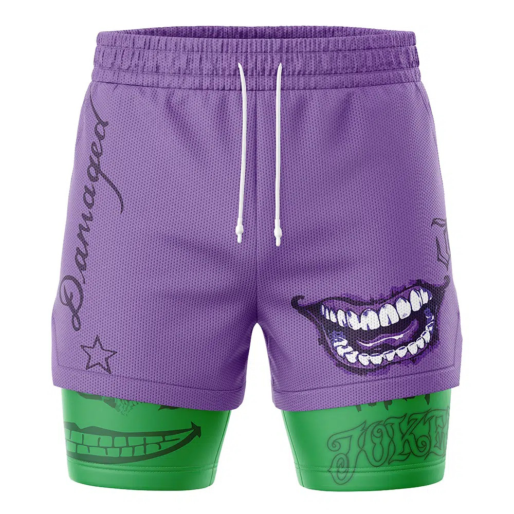 Joker DC Comics Compression Workout Training Shorts (2-in-1)