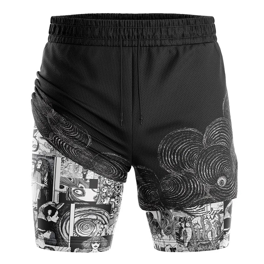 Junji Ito Horror Collection Compression Workout Training Shorts (2-in-1)