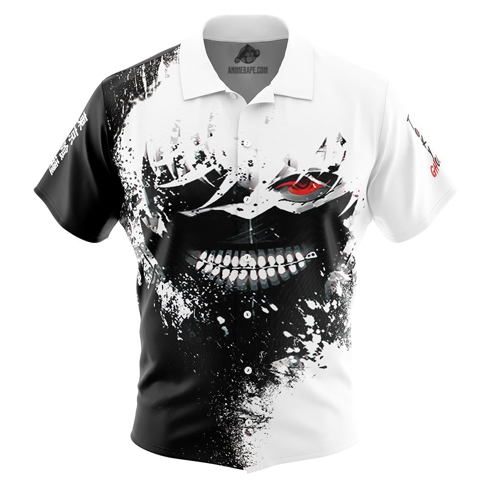 Ken Kaneki Tokyo Ghoul Button Up Hawaiian Shirt