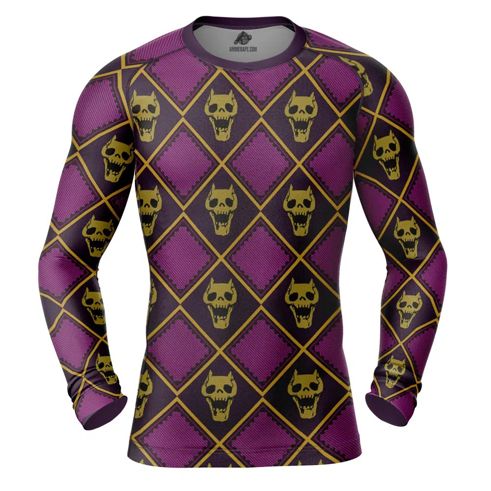 Killer Queen Jojo's Bizarre Adventure Long Sleeve Rash Guard Compression Shirt