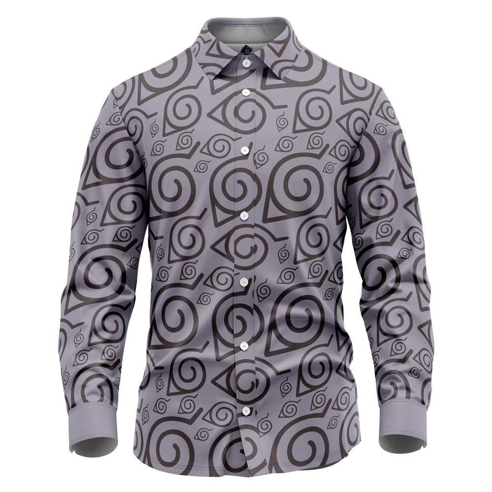 Konoha Shippuden Long Sleeve Button Up Shirt Naruto