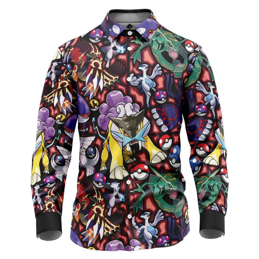Legendary Pokemon Pokemon Long Sleeve Button Up Shirt