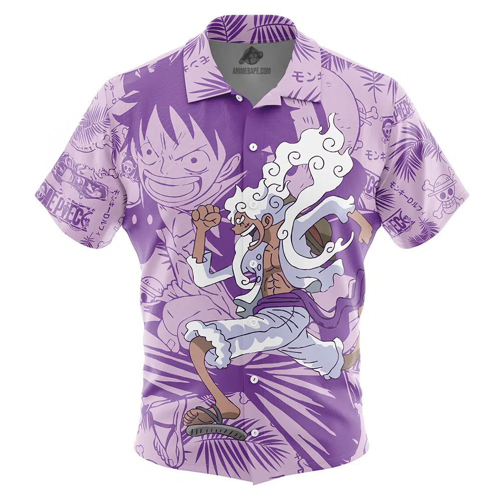 Luffy Gear 5 Aloha One Piece Button Up Hawaiian Shirt
